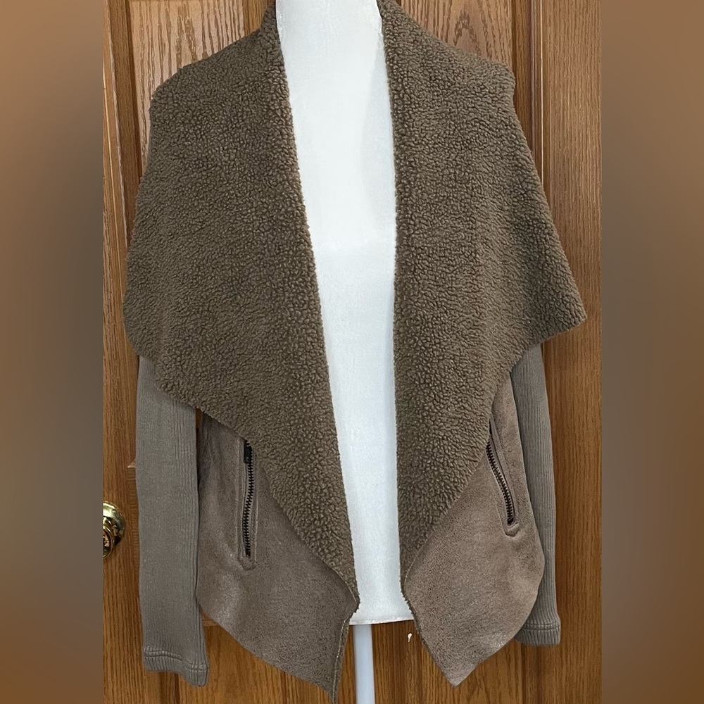 Forever 21 Exclusive Brown Faux Leather and Sherpa Jacket